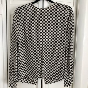Vintage Silk Checkered Blouse